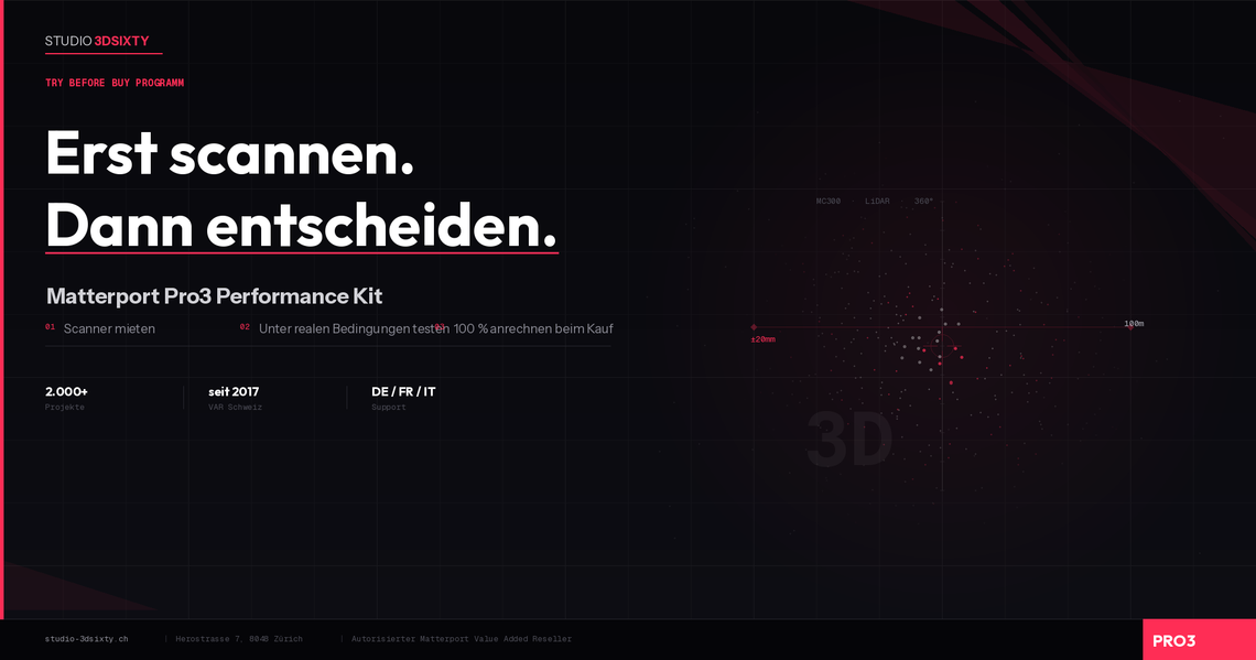 Erst scannen. Dann entscheiden. – Das Try Before Buy Programm für den Matterport Pro3