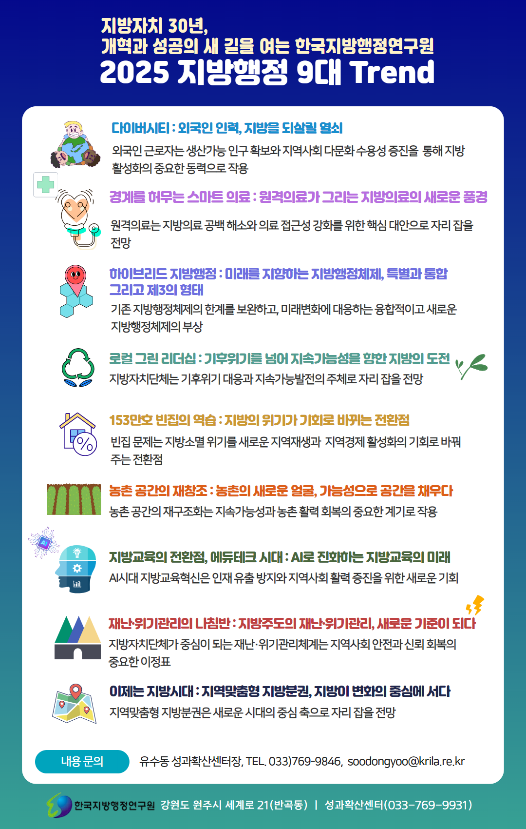 지방자치 30주년, 미래를 여는 2025 지방행정 9대 트렌드