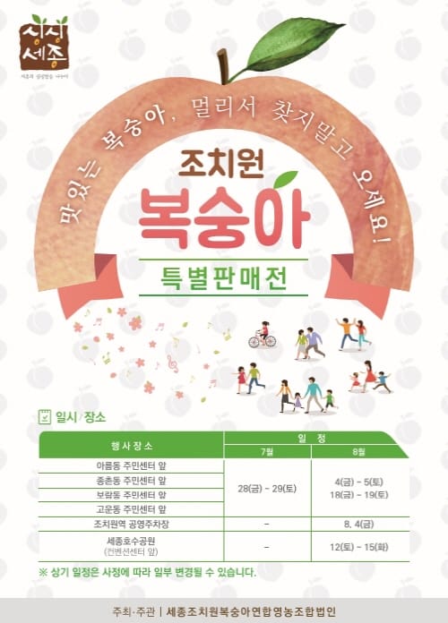 세종 조치원복숭아 홍보 판촉전
