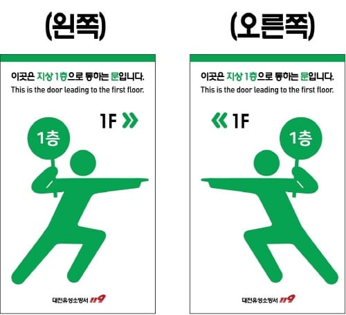 대전소방본부, 피난안내 픽토그램 설치 시행