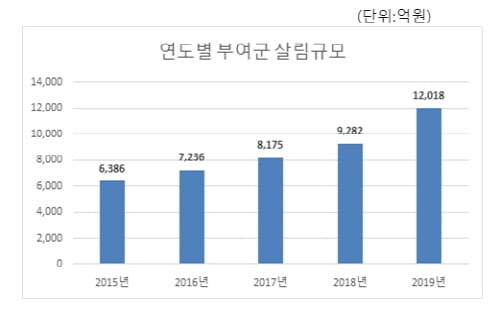 부여군, 2019년 살림규모 1조원 돌파