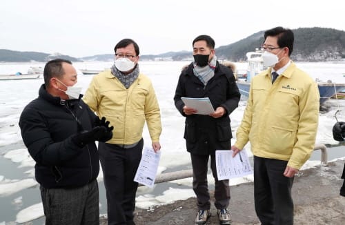 “한파·저수온 피해 막자” 가로림만 방문