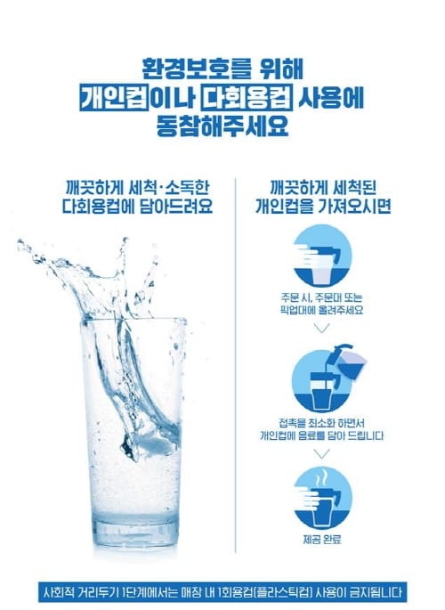 사회적 거리두기 단계별 ‘1회용품 사용 규제’ 변경 실시
