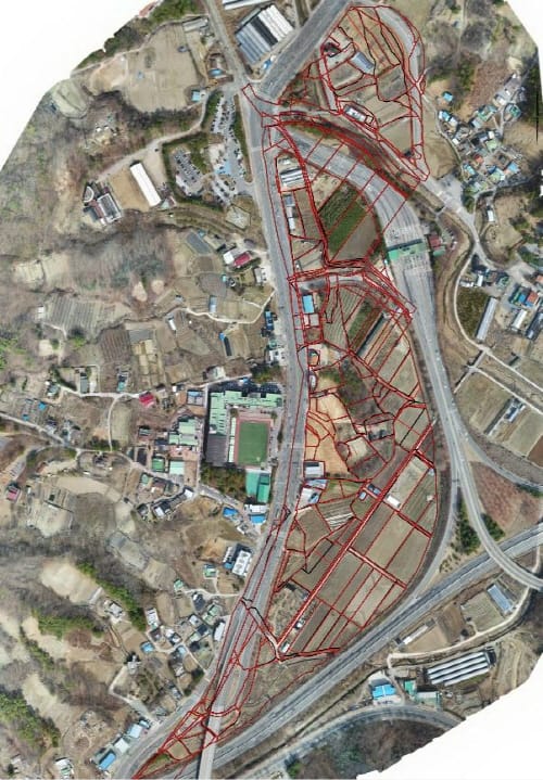 2022년 지적재조사 사업예정지 드론 활용 정사영상 구축