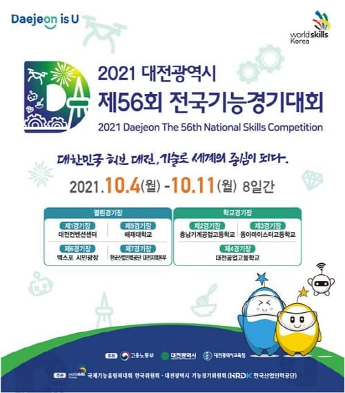 대전시 ‘2021 대전광역시 제56회전국기능경기대회’ 개최