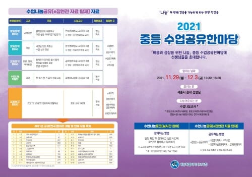 배움과 성장을 위한 나눔 ‘2021 중등 수업 공유 한마당’ 개최