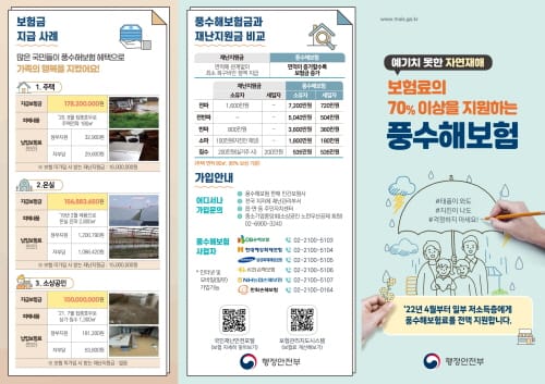 “장마철, 태풍 대비 풍수해보험 가입하세요”