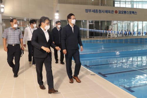 이상래 행복청장, 정부세종청사 체육관 개관 앞두고 현장 점검