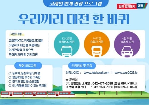 ‘두 발은 거들 뿐! 열차 타고 오면 차량 지원해줘요’
