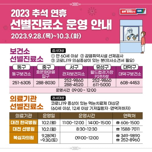 추석 연휴 빈틈없는 감염병 대응 및 응급의료체계 가동