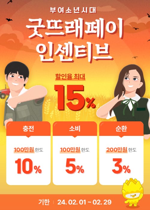 부여군민의 굿뜨래페이, 설 명절 전후 최대 15% 인센티브 시행