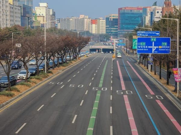 초보 운전자도 안심, 대전시 색깔 유도선 재정비