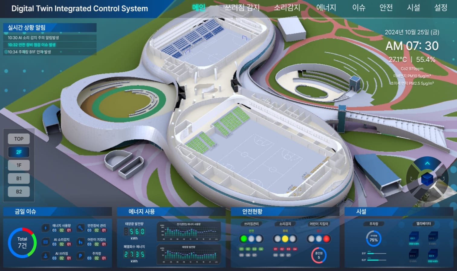 디지털 트윈으로 진화한 정부세종청사 체육관, 안전‧에너지‧교육 '더욱 스마트하게'