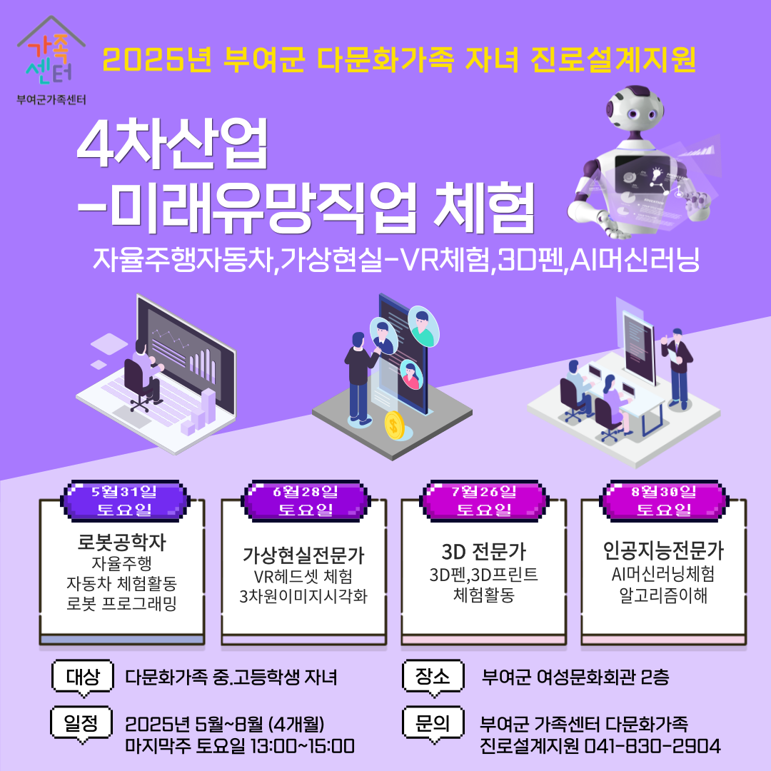 부여군, 다문화가족 자녀 위한 ‘4차산업 미래유망직업 체험’ 프로그램 운영