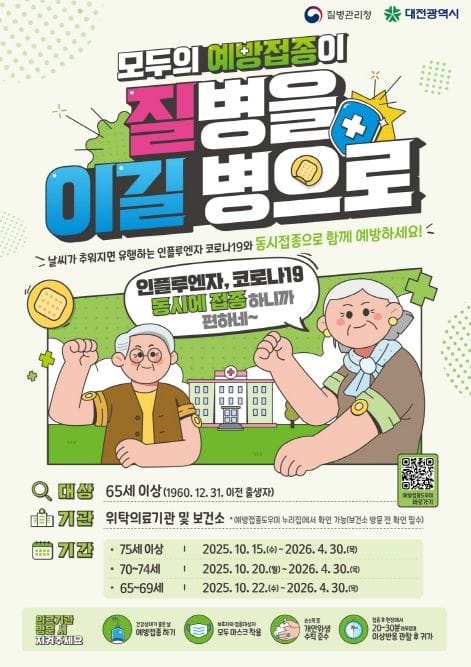 대전시, 독감·코로나19 백신 한 번에 접종