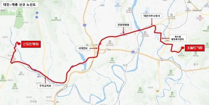 대전시 2.12일부터 시내버스 노선 신설․조정 운행