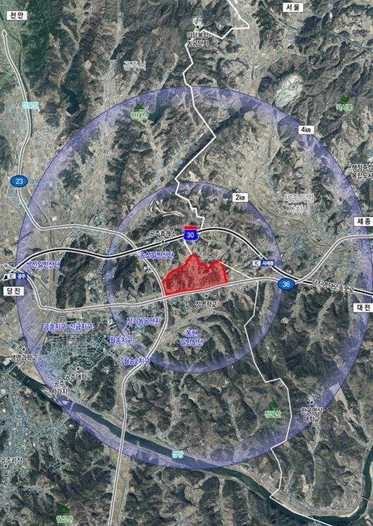 충남도 공주 송선·동현지구 토지거래 허가구역 해제