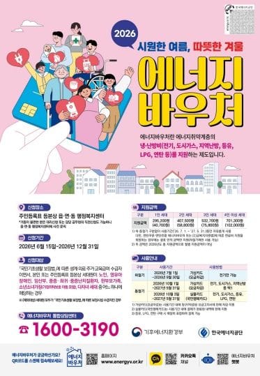 대전시, 에너지 취약계층 에너지바우처 신청 접수