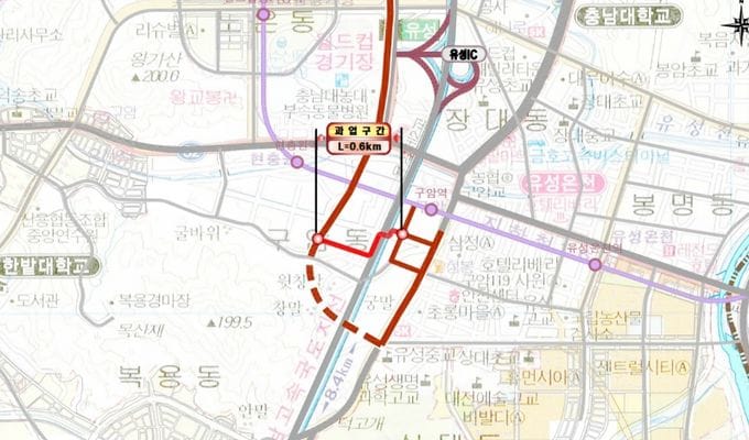 대전시 유성광역복합환승센터 임시 진입도로 7.1일 개통