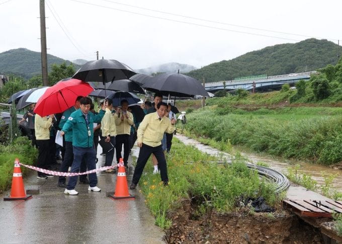 박수현 충남도지사, 호우 피해현장 긴급점검