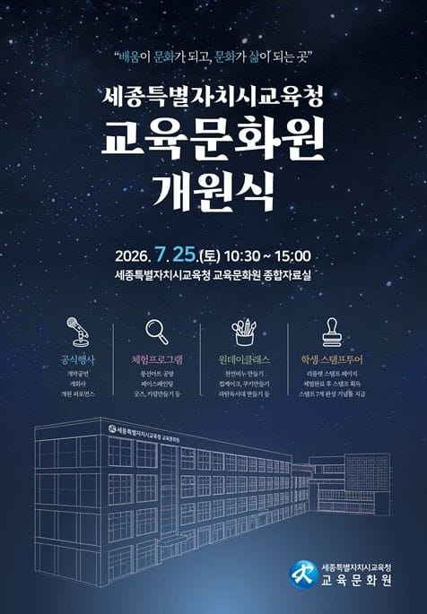 세종시교육청 교육문화원, 학생·시민과 함께하는 참여형 개원식 개최