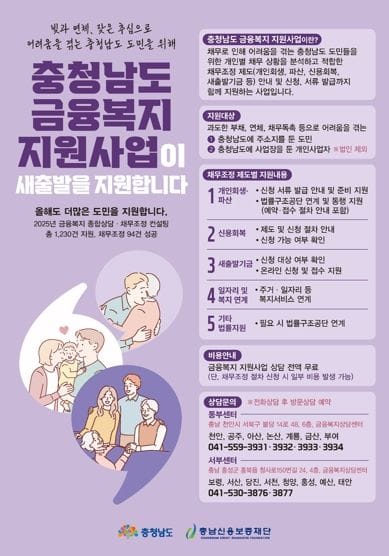 충남도, 금융복지 지원 확대…금융 안전망 강화