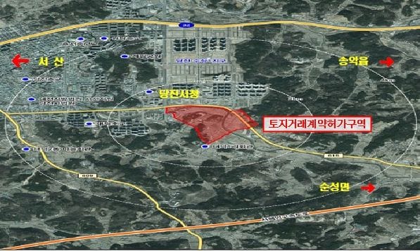 충남도 당진·태안 토지거래허가구역 재지정