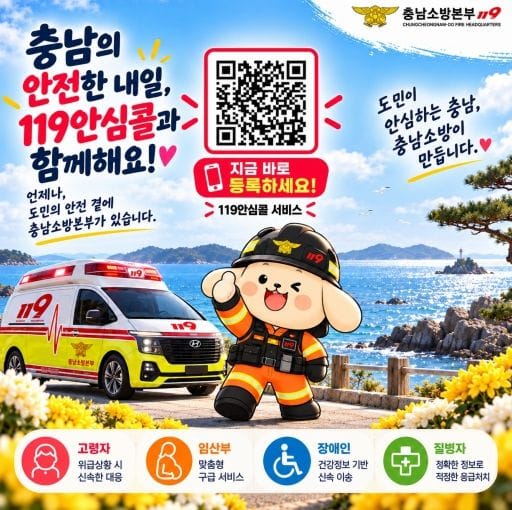 “충남119안심콜 가입으로 가족 안전 지켜요”