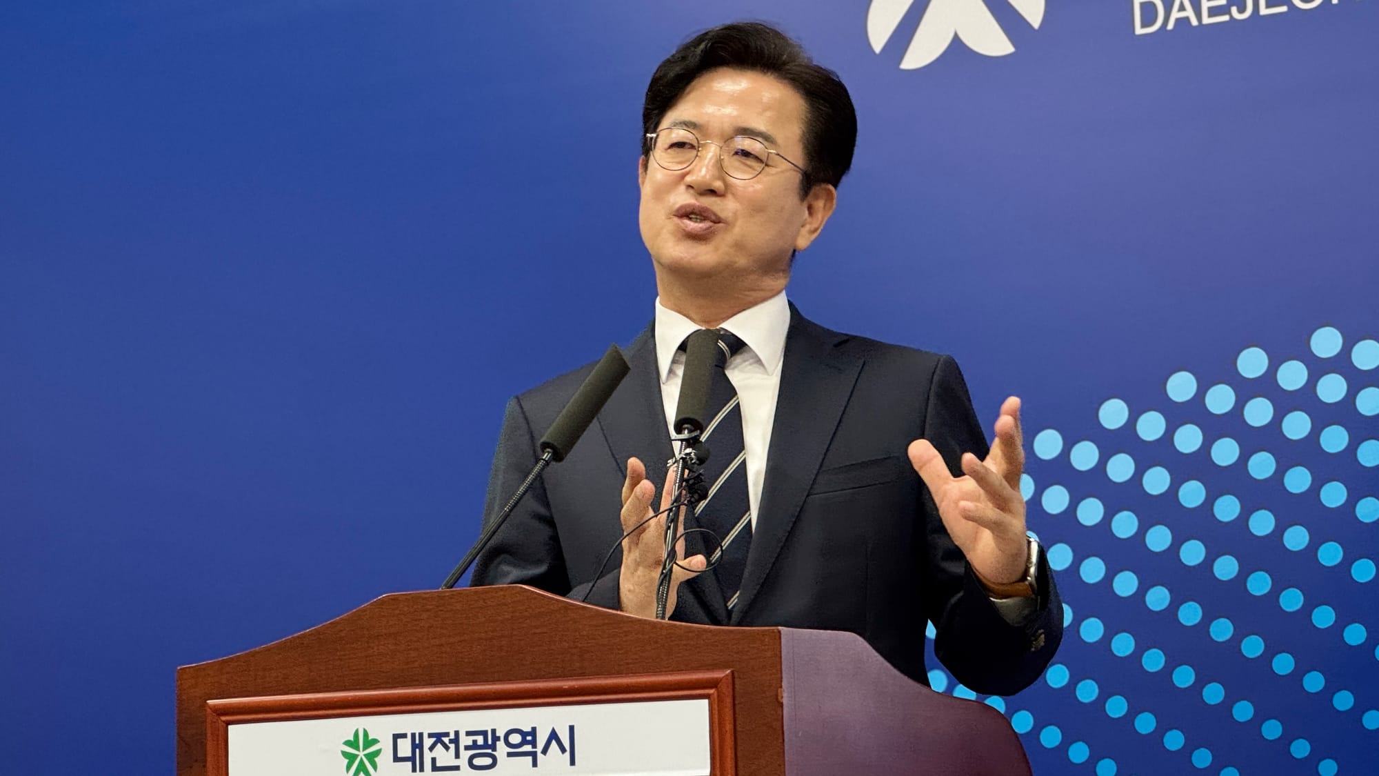 허태정 시장 "재정 어려워도 약속 사업은 차질 없이"… 취임 100일, 방산·바이오 앞세워 '속도전'