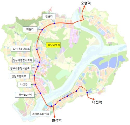 '세종 충남대병원 비알티(BRT) 정류장' 추가 설치 post image