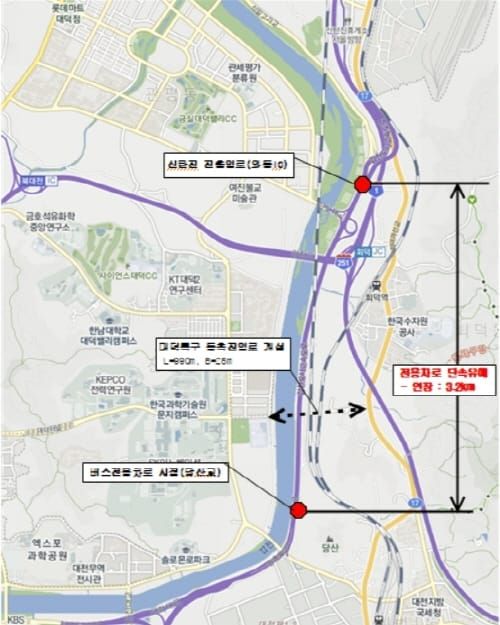 천변도시고속화도로 버스전용차로 단속유예 시행 post image