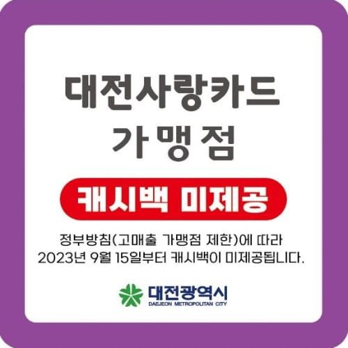 대전사랑카드, 영세 소상공인 지원 강화 방향으로 조정 post image