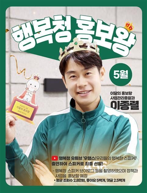 “홍보왕, 나야 나!” 행복청 ‘이달의 홍보왕’ 뽑는다 post image