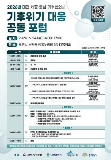 대전·세종·충남 기후협의체,충청권 기후위기 대응 공동포럼 성료 post image