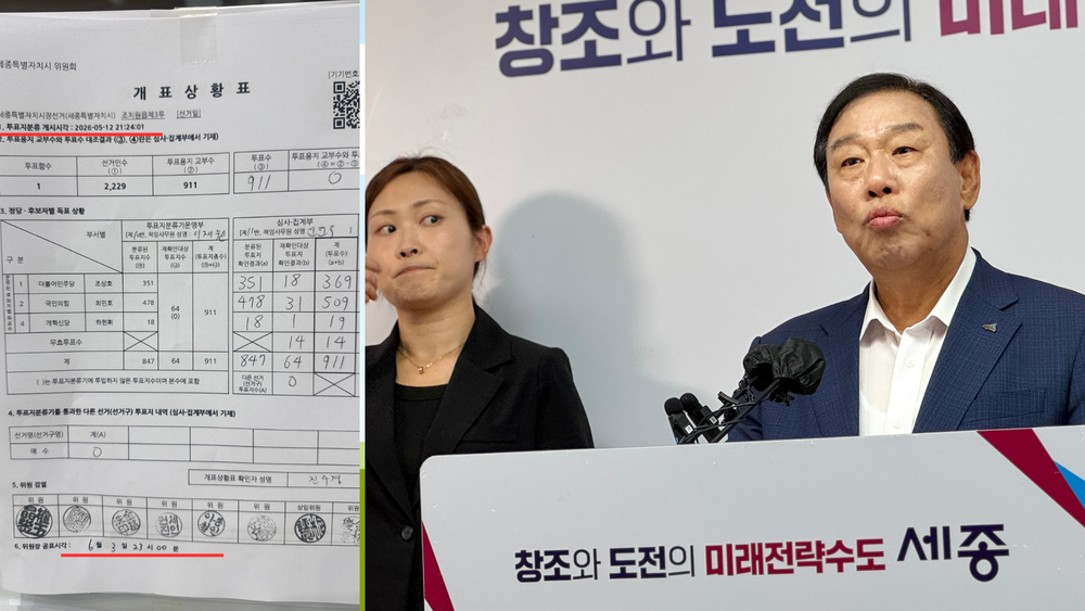 최민호 세종시장 '선거 무효 소청'... 개표상황표에 찍힌 '5월 12일',  선거 무결성에 흠결 지적 post image