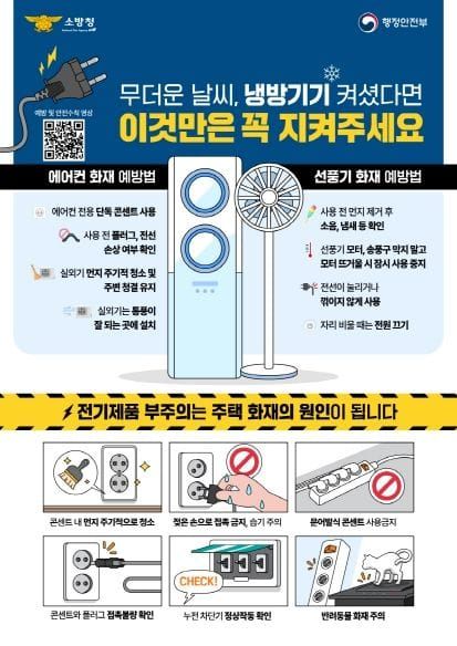 충남소방, 여름철 냉방기기 화재 ‘주의’ post image