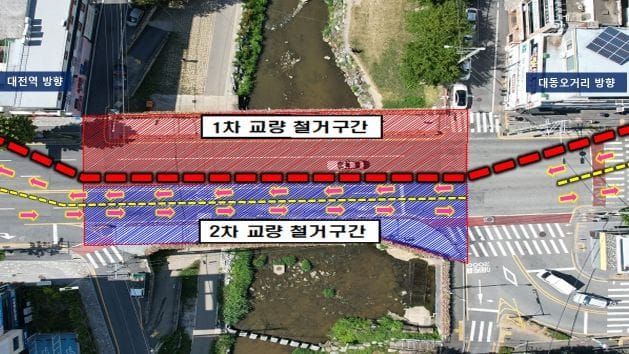 대전시 대동교 개축 공사, 10월 15일부터 부분 통제 post image