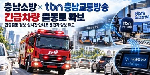 충남소방본부, ‘긴급차량 출동로 확보’ 충남교통방송과 함께 알린다 post image