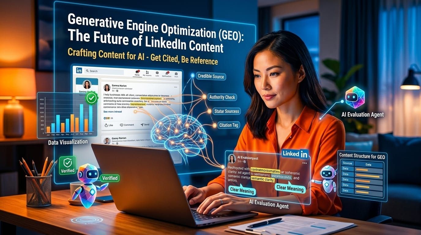 Generative Engine Optimization — AI agents connecting to data visualization and semantic clarity