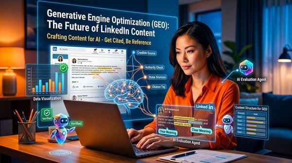 Generative Engine Optimization — AI agents connecting to data visualization and semantic clarity