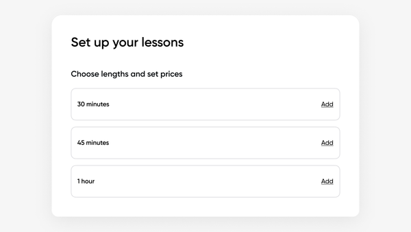 How to set up private lessons