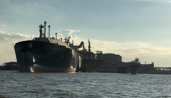 LNG tanker being loaded for export