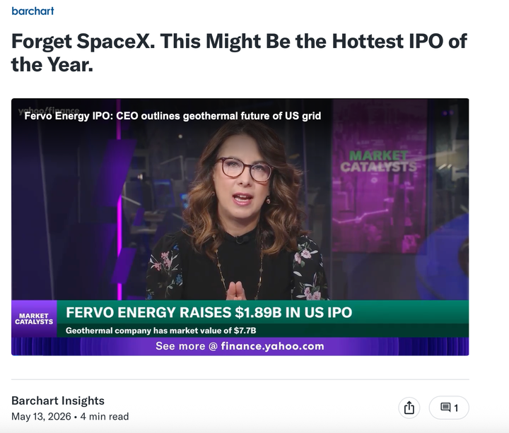 Headline: Forget SpaceX. This might be the hottest IPO of the year. 