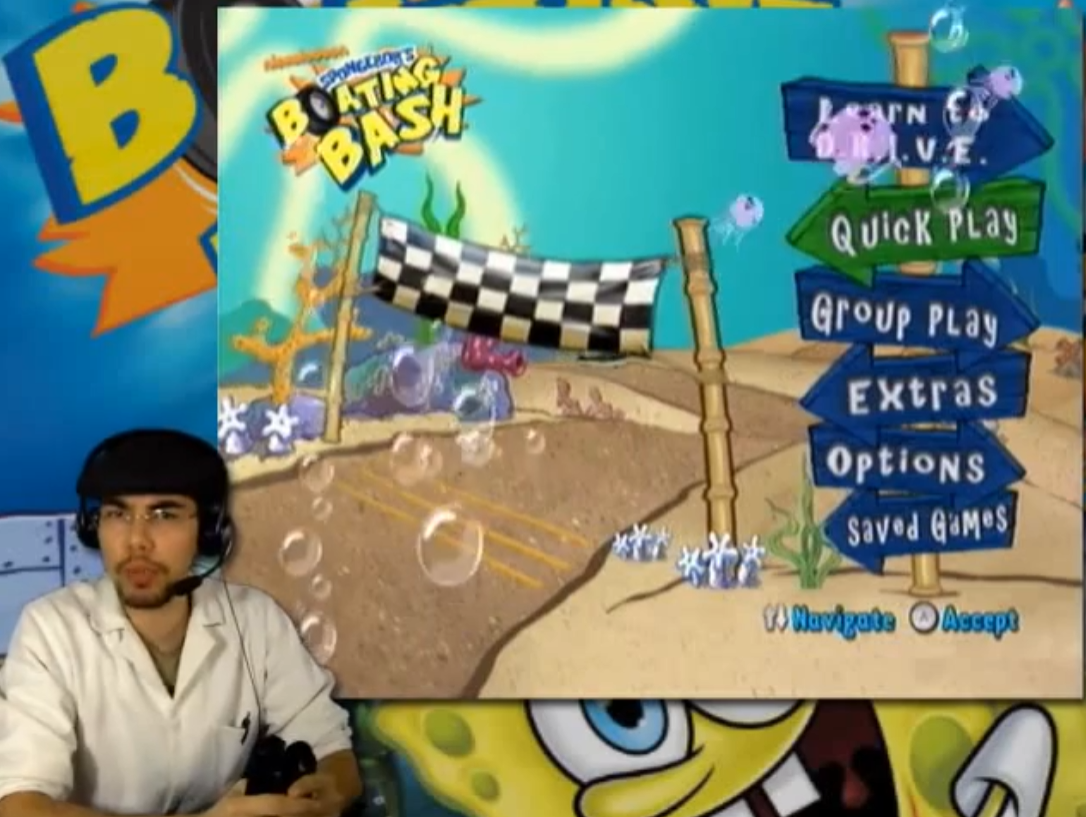 SpongeBob's Boating Bash sur Wii : Le Destruction Derby version Bikini Bottom