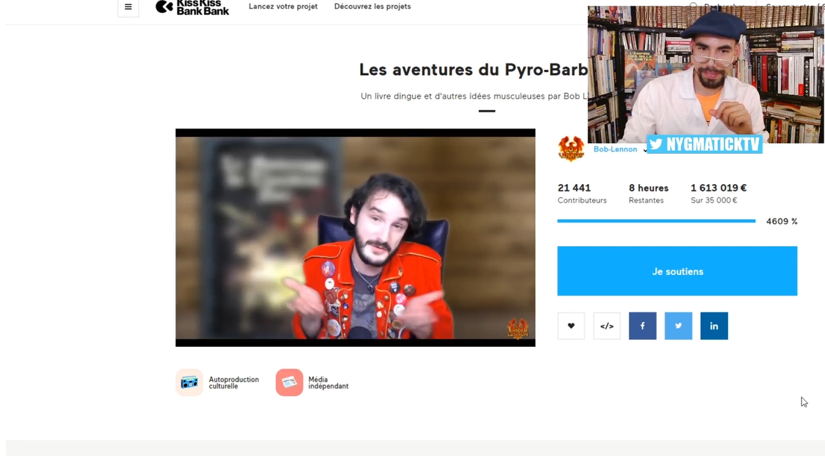 Le succès historique de Bob Lennon sur KissKissBankBank : 1,6 million d'euros pour le livre du Pyrobarbare