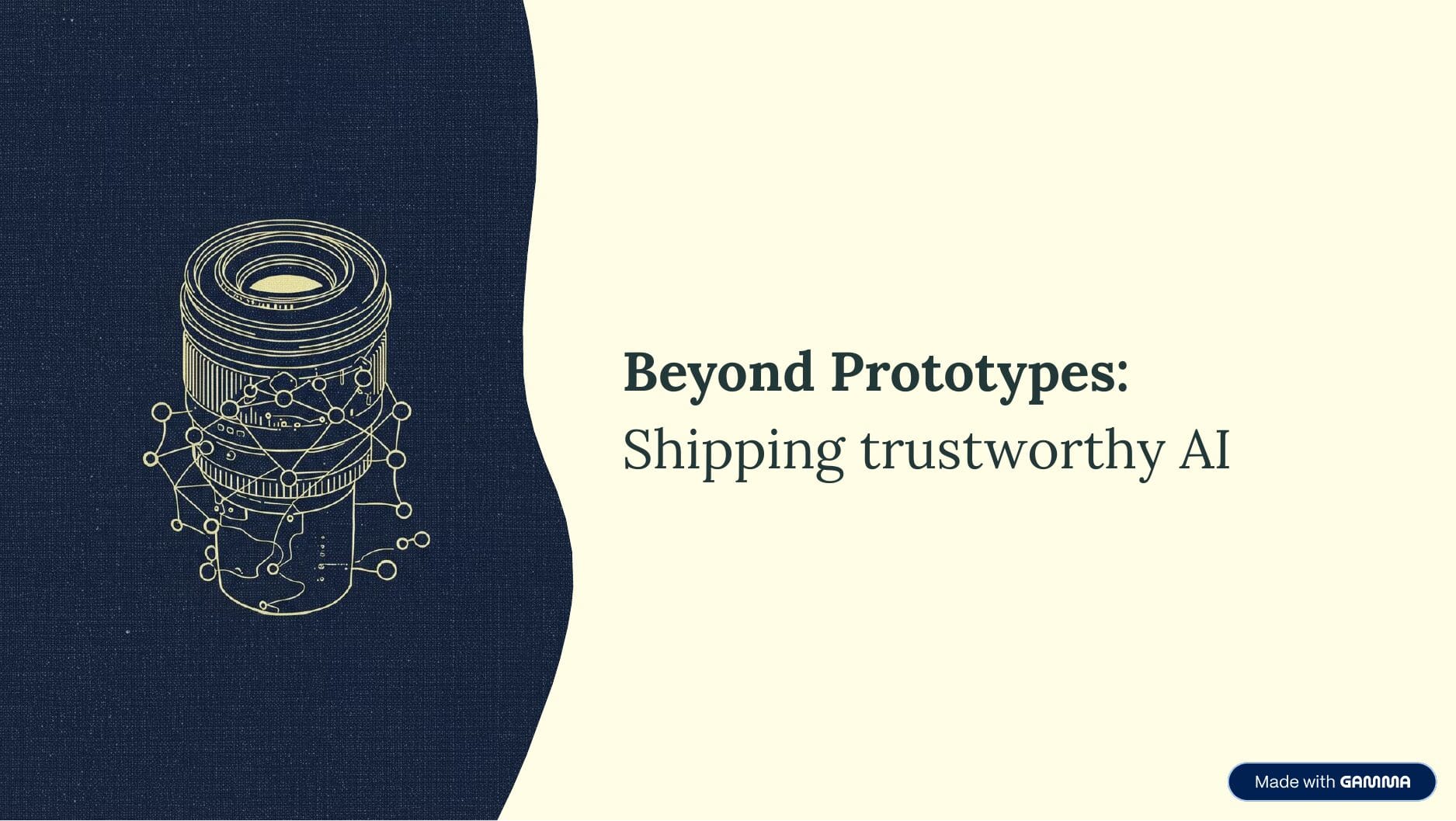 Title slide: Beyond Prototypes: Shipping trustworthy AI