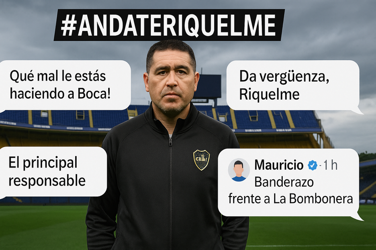 Riquelme, en el centro de las críticas digitales por el presente de Boca