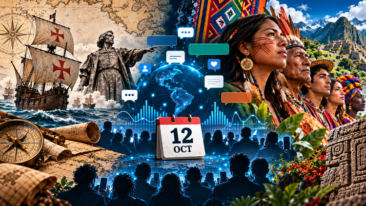 12 de octubre en las redes: el descanso por sobre la disputa por la historia