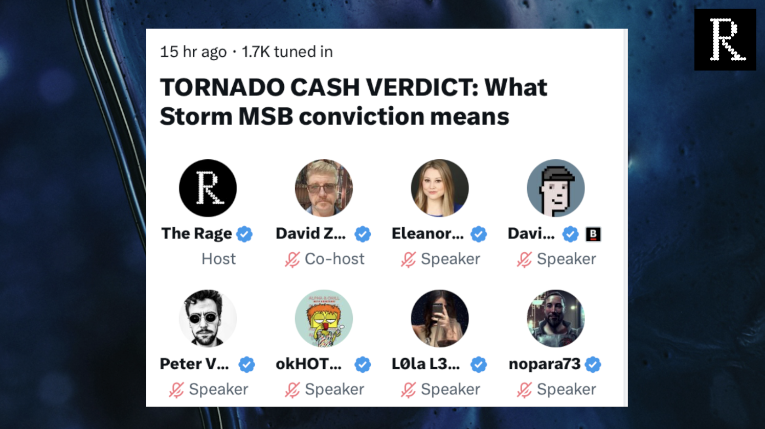 Podcast (Kind of): Peter van Valkenburgh and Amanda Tuminelli on Storm's Conviction