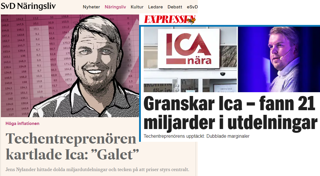 SvD "Techentreprenören kartlade Ica: ”Galet”